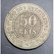 Moeda Brasil 50 reis 1887 império MBC