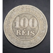 Moeda Brasil Império 100 reis 1887 Mbc