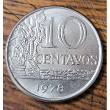 Moeda Brasil 10 centavos 1978 Soberba