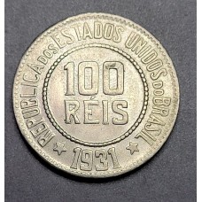 Moeda Brasil 100 reis 1931 Flor de cunho 