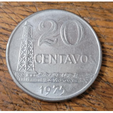 Moeda Brasil 20 centavos 1975 MBC-S