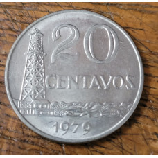 Moeda Brasil 20 centavos 1979 Soberba