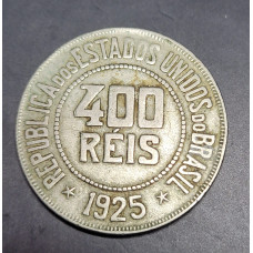 Moeda Brasil 400 reis 1925 MBC