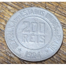 Moeda Brasil 200 reis 1924 republica MBC