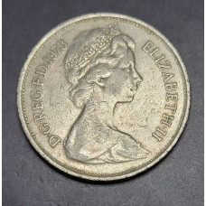 Moeda da Inglaterra 10 New pence 1973 Rainha Elizabeth II