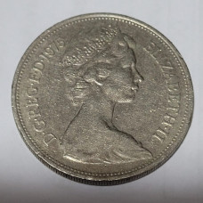 Moeda da Inglaterra 10 pence 1975 Rainha Elizabeth II