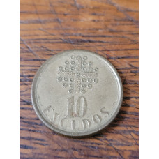 Moeda de Portugal 10 escudos 1987 