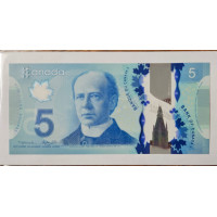 Cédula do Canadá 5 dolares P106b polímero FE 2013 