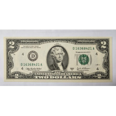Cédula dos Estados Unidos 2 dólares 2003A Ohio FE 