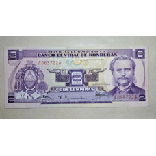 Cédula de Honduras 2 lempira P61 FE 1976 comemorativa 
