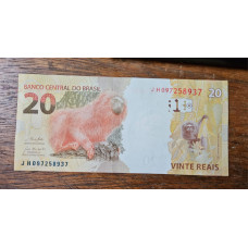 Cédula Brasil 20 reais Letras JH FE