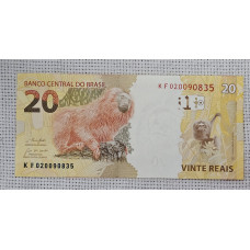 Cédula Brasil 20 reais Letras KF FE