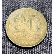 Moeda Brasil 20 centavos 1955 sem sigla