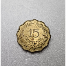 Moeda do Paraguai 15 centimes 1953 