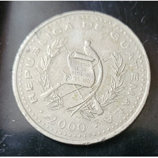 Moeda da Guatemala 25 centavos 2000 