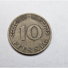 Moeda da Alemanha 10 pfenning 1950 D KM108