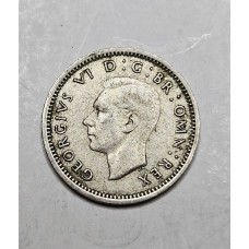 Moeda da Inglaterra 3 pence 1942 prata 