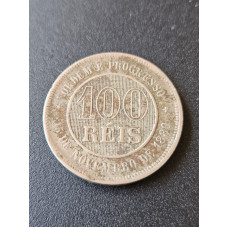 Moeda Brasil 100 reis 1893 Niquel MBC