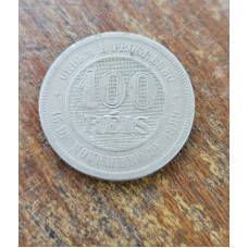 Moeda Brasil republica 100 reis 1897 MBC
