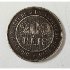 V034 Moeda brasil império 200 reis 1888 MBC
