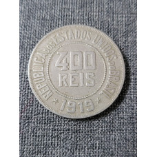 Moeda Brasil 400 reis 1919 P109 MBC