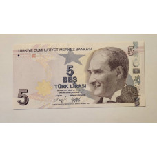 Cedula da Turquia 5 liras Fe 