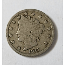 Moeda dos Estados Unidos 5 cents 1911 