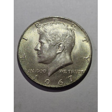 Moeda dos Estados Unidos Half dollar 1967 prata Soberba 