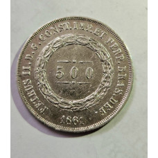 Moeda Brasil império 500 reis 1861 MbcS