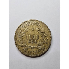 Moeda Brasil 1000 reis 1924 republica MBC-S