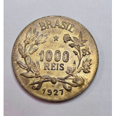 V130 Moeda Brasil 1000 reis 1927 soberba