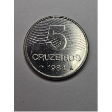 moeda Brasil 5 cruzeiros 1984 soberba