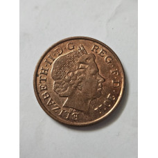 Moeda da Inglaterra 1 penny escudo britânico 2011 Rainha Elizabeth II