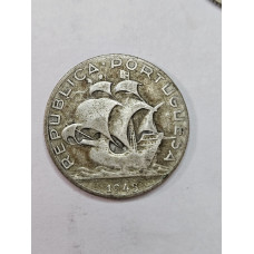 Moeda Portugal 2$50 escudos 1943 prata 