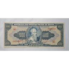 Cédula Brasil 1000 cruzeiros C048 Soberba Autografada