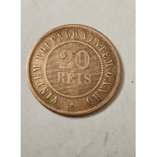 Moeda Brasil 20 réis 1908 MBC vintem