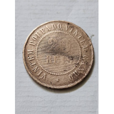 Moeda Brasil 20 réis 1912 data escassa Bronze Republica MBC