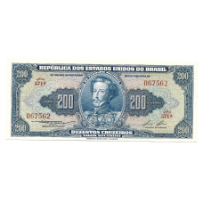 Cédula Brasil 200 cruzeiros C039 Soberba escassa Dom Pedro I