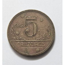 Moeda Brasil 5 cruzeiros 1942 MBC