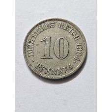 Moeda da Alemanha 10 pfenning 1904