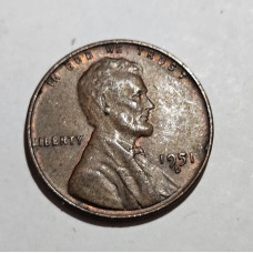 Moeda dos Estados Unidos 1 cent 1951 D