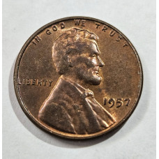 Moeda dos Estados Unidos 1 cent 1957