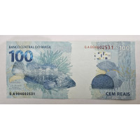 Cédula Brasil 100 reais QA FE