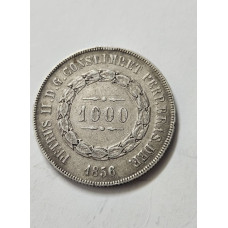 Moeda Brasil 1000 réis 1856 ponto entre zeros MBC