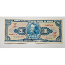 Cédula de 200 Cruzeiros - D. Pedro I C042 Soberba