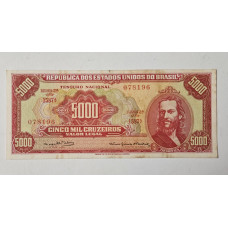 Cedula Brasil 5000 cruzeiros C109 soberba Tiradentes