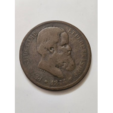 Moeda de 40 Réis do Brasil - 1874 - D. Pedro II - Império B791