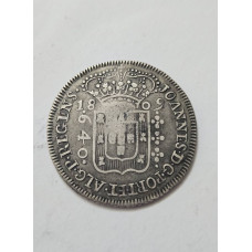 Moeda Brasil Colonia prata 640 réis 1809 Bahia B invertido MBC