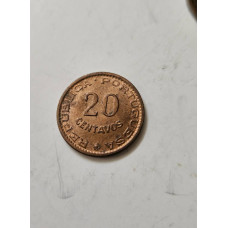 Moeda de Angola 20 Centavos 1962