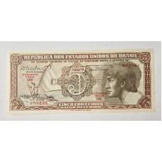 Cédula Brasil 5 Cruzeiros Série 098 FE - Índio em Flor de Estampa
